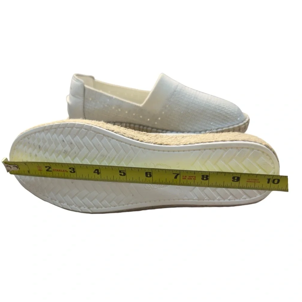Cole Haan Gray Neutral Knit Silver Threaded Espadrille Slip Ons Size 8.5